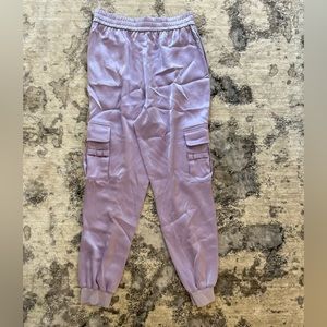 Alice and Olivia Purple Satin Cargo Pants